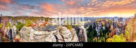 Elbsandstones, Montagne, Dresda, Germania Foto Stock