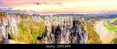 Elbsandstones, Montagne, Dresda, Germania Foto Stock