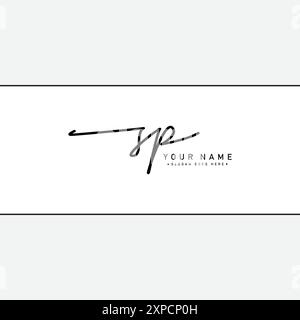 Logo firma SP scritto a mano - modello di logo vettoriale per il settore della bellezza, della moda e della fotografia Illustrazione Vettoriale