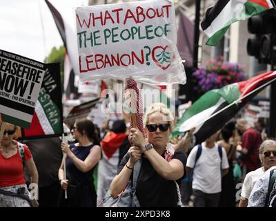 National Palestine Solidarity Demonstration, Londra, Regno Unito, 03/08/24 Foto Stock