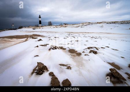 Faro di Sable Point, Michigan Foto Stock