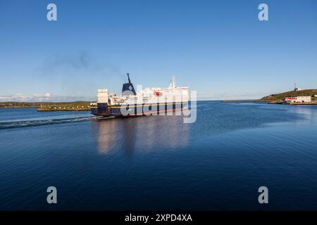 Partenza del traghetto marittimo Atlantico, città di Port aux basques, Terranova, costa occidentale di Terranova Foto Stock