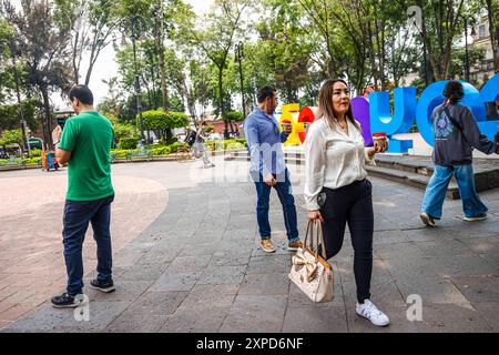 Città di Coyoacán, uno dei più importanti centri turistici di città del Messico.​ ​ ​ (foto di Luis Gutierrez Norte Photo) Coyoacán pueblo, centro turísticos más importantes de la Ciudad de México.​ ​ ​ (foto di Luis Gutierrez Norte Photo) Foto Stock