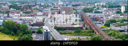 Immagine aerea panoramica di Stockport - Greater Manchester Foto Stock