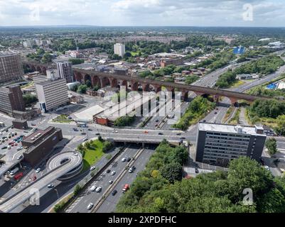 Immagine aerea panoramica di Stockport - Greater Manchester Foto Stock