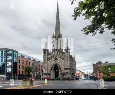 St Marys Chapel of Ease a St Marys Place, Dublino, Irlanda. Conosciuta anche come la Chiesa Nera. Costruito nel 1830 dalla Chiesa d'Irlanda. Foto Stock