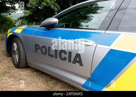 Marcatura di auto della polizia slovacca auto della polizia slovacca auto della polizia Europa Foto Stock