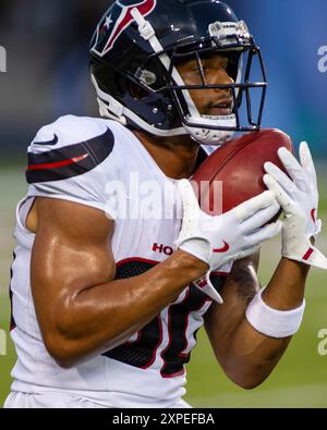 1 agosto 2024: Houston Texans n. 30 Myles Bryant in azione durante la gara della Hall of Fame contro i Chicago Bears a Canton, OHIO. Mike Wulf/CSM (immagine di credito: © Mike Wulf/Cal Sport Media) Foto Stock