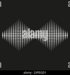 Schema delle mezzitoni. Visualizzazione del suono punteggiato. Forma d'onda audio astratta. Grafica vettoriale. Illustrazione Vettoriale