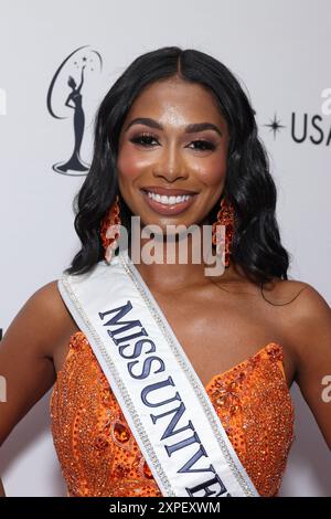 Los Angeles, Stati Uniti. 4 agosto 2024. Ariana Blaize, Miss Universo Guyana, partecipa alla 73a edizione di Miss USA Pageant al Peacock Theater il 4 agosto 2024 a Los Angeles, California. Foto: Crash/imageSPACE credito: Imagespace/Alamy Live News Foto Stock