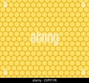schema astratto senza cuciture: illustrazione dello sfondo giallo dei favi a nido d'ape Foto Stock