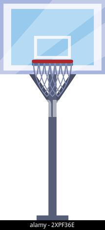 Canestro da basket su sfondo bianco che rappresenta sport e competizioni Illustrazione Vettoriale