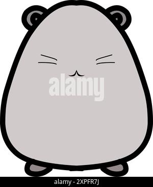 Illustrazione di un cartoni animati di un carino disegno di gatto. Perfetto per icone, adesivi, logo, elementi di social media e altro ancora. Illustrazione Vettoriale