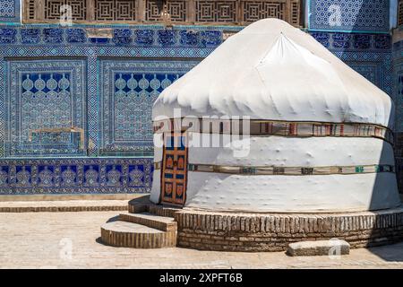 Yurt, Palazzo Tosh-Hovli, Khiva, Uzbekistan Foto Stock