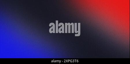Sfondo astratto con una texture granulosa che sbiadisce dal blu al rosso e al nero Foto Stock