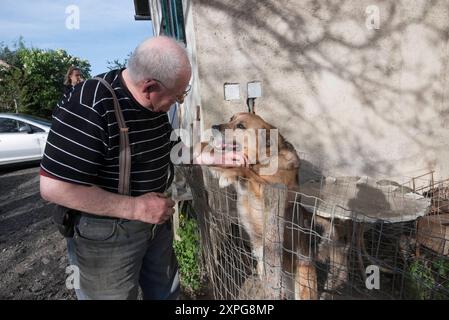 c'era sempre un forte legame tra gli animali e gli esseri umani, un forte legame tra gli animali e gli esseri umani Foto Stock