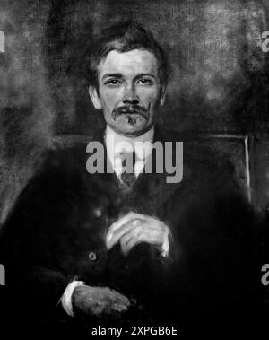 Un ritratto dell'artista irlandese John Butler Yeats (1839-1922) di Edmund John Millington Synge (1871-1909), drammaturgo irlandese, poeta, scrittore, collezionista di folklore, e una figura chiave nel Revival letterario irlandese. Anche se proveniva da un ricco background anglo-irlandese, i suoi scritti riguardano principalmente i cattolici della classe operaia nell'Irlanda rurale, e con quello che egli vedeva come il paganesimo essenziale della loro visione del mondo. Yeats ha detto che Synge era "il più grande genio drammatico d'Irlanda" le cui opere hanno contribuito a impostare lo stile dominante all'Abbey Theatre fino agli anni '1940 Foto Stock