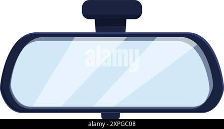 Lo specchietto retrovisore riflette una strada vuota davanti a sé, offrendo un senso di libertà e possibilità su strada aperta Illustrazione Vettoriale