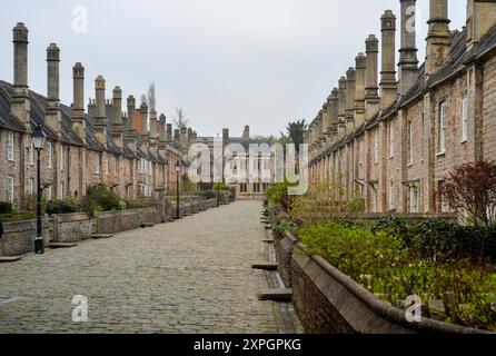 Wells, Cattedrale, Vicario Close Foto Stock