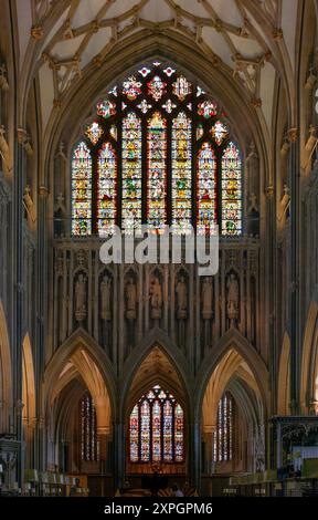 Pozzetti, Cattedrale, Jesse-Fenster im Chor Foto Stock