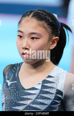 Rina Kishi (JPN), 5 AGOSTO 2024 - ginnastica - Artistica : Apparatus Floor Exercise Final durante i Giochi Olimpici di Parigi 2024 alla Bercy Arena di Parigi, Francia. (Foto di Naoki Nishimura/AFLO SPORT) Foto Stock