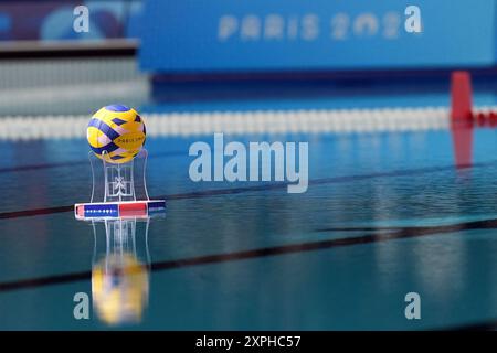 Parigi, Francia. 6 agosto 2024. Durante i quarti di finale di pallanuoto femminile Spagna-Canada alle Olimpiadi del 2024, martedì 6 agosto 2024, a Parigi, Francia. (Foto di Gian Mattia D'Alberto/LaPresse) durante le donne&#x573; i quarti di finale di pallanuoto Spagna-Canada alle Olimpiadi 2024, martedì 6 agosto 2024, a Parigi, Francia. (Foto di Gian Mattia D'Alberto/LaPresse) credito: LaPresse/Alamy Live News Foto Stock