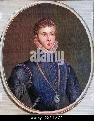 Henry Stewart Lord Darnley, auch Stuart, 1545-1567. Cousin und zweiter Ehemann von Maria Stuart, Vater von Jakob I. von Großbritannien. Aus einem Orig Foto Stock