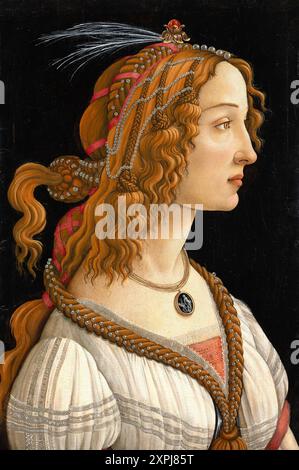 Porträt von Simonetta Vespucci als Nymphe ca. 1480, Ritratto di Simonetta Vespucci come Nymph, Gemälde von Sandro Botticelli 1. März 1445 - 1510, einer Foto Stock