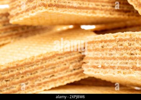 Diversi wafer alla vaniglia, macro. Foto Stock