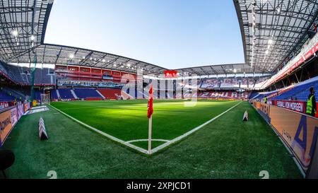 Salisburgo, Austria. 6 agosto 2024. SALISBURGO, AUSTRIA - 6 AGOSTO: Veduta generale dello stadio durante la terza partita di qualificazione della UEFA Champions League del 1° turno di qualificazione tra Red Bull Salzburg e FC Twente allo Stadion Salzburg il 6 agosto 2024 a Salisburgo, Austria. (Foto di Raymond Smit/Orange Pictures) credito: Orange Pics BV/Alamy Live News Foto Stock