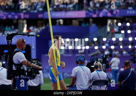 DUPLANTIS Armand di Svezia, Athletics Men's Pole Vault Final durante i Giochi Olimpici di Parigi 2024 il 5 agosto 2024 presso le Bourget Sport Climbing Venue a le Bourget, Francia - foto Gregory Lenormand/DPPI Media/Panoramic Credit: DPPI Media/Alamy Live News Foto Stock