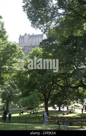 Edimburgo, Scozia 6 agosto 2024 una parte del Castello di Edimburgo vista da Princes St il festival si svolge dal 2 al 25 agosto 2024. (c)Ged Noonan/Alamy Foto Stock