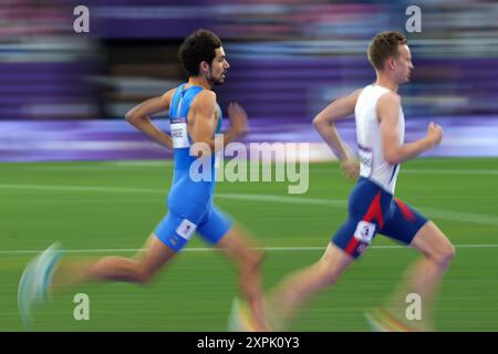 Saint Denis, Francia. 6 agosto 2024. Pietro Arese, d'Italia, durante la finale maschile dei 1500 metri ai Giochi olimpici di Saint-Denis 2024 martedì 6 agosto 2024. ( Crediti: LaPresse/Alamy Live News Foto Stock