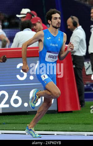 Saint Denis, Francia. 6 agosto 2024. Pietro Arese, d'Italia, durante la finale maschile dei 1500 metri ai Giochi olimpici di Saint-Denis 2024 martedì 6 agosto 2024. ( Crediti: LaPresse/Alamy Live News Foto Stock