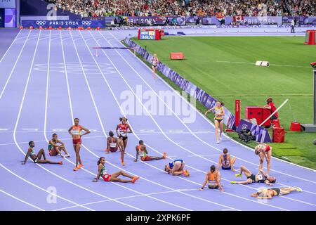 Saint Denis, Francia. 6 agosto 2024. Atmosfera, illustrazione, atletica leggera, finale di Steeplechase femminile 3000m durante i Giochi Olimpici di Parigi 2024 il 6 agosto 2024 allo Stade de France di Saint-Denis vicino Parigi, Francia - foto Baptiste Autissier/Panoramic/DPPI Media Credit: DPPI Media/Alamy Live News Foto Stock