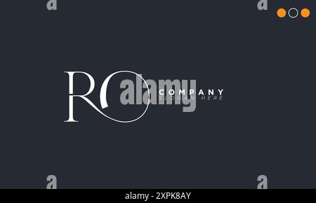 RO lettere alfabete iniziali logo monogramma Illustrazione Vettoriale