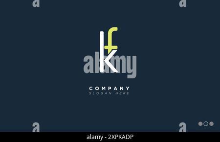 Lettere alfabetiche KF iniziali logo monogramma Illustrazione Vettoriale