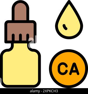 Icona vettoriale colore vitamine per animali domestici. Supplemento di calcio per giunti sani e ossa per animali domestici segno. Illustrazione del simbolo isolato Illustrazione Vettoriale