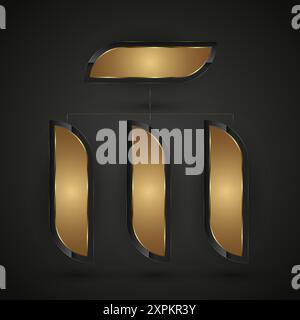 Grafici pulsanti e grafica grafica vettoriale per banner, pulsanti per acciaio su sfondo scuro A grafico Luxury e Premium Illustrazione Vettoriale
