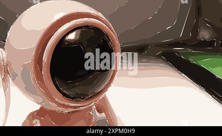 Illustrazione di sfondo con l'immagine di un astronauta giocattolo. Perfetto per sfondi, sfondi, poster, striscioni, copertine di libri Illustrazione Vettoriale