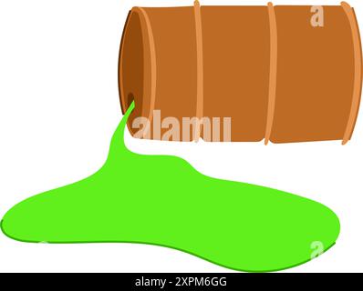 illustrazione del vettore di fumetti sulla fuoriuscita di sostanze chimiche petrolifere Illustrazione Vettoriale