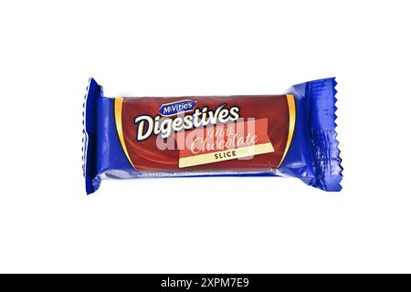 McVitie’s digestives Milk Chocolate slice – Wales, UK – 31 luglio 2024 Foto Stock