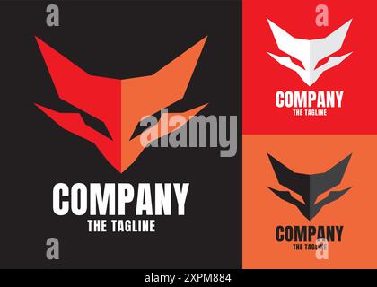 Logo Fox, icona Fox Head, stile coraggioso, elegante e avventuroso, per affari o aziende, emblema isolato per squadre sportive, viaggi di caccia e avventura Illustrazione Vettoriale