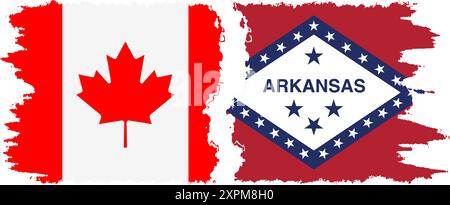 Arkansas e Canada grunge pennello segnala connessione, vettore Illustrazione Vettoriale