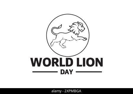 Grafica vettoriale della giornata mondiale dei leoni, ideale per la celebrazione della giornata mondiale dei leoni. Illustrazione Vettoriale