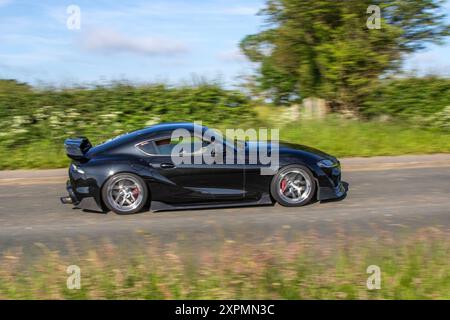 2019 Toyota Supra Supercar A90 Edition Roadster a due posti in viaggio per la mostra di auto ad alte prestazioni Hoghton Towers, Bolton Regno Unito Foto Stock