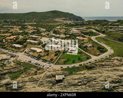 Veduta aerea di Spaggia la Pelosa vicino a Stintino, Sardegna. Foto di alta qualità Foto Stock