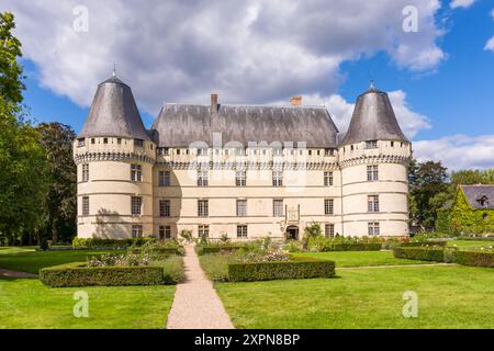 Vista panoramica del Castello dell'Islette nella Valle della Loira in Francia Foto Stock