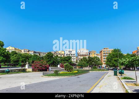 Foto della parte vecchia della città di Corfù in Grecia. Foto Stock