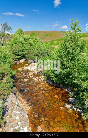 Kildonan Gold Rush Strath of Kildonan Sutherland Scotland Baile an o area il piccolo orso dorato brucia o ruscello Foto Stock